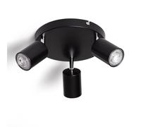 LEDKIA LIGHTING Plafonnier Orientable Rond Métal 3 Spots Albus Black GU10