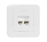LEDKIA LIGHTING Prise RJ45 Internet+ RJ11 Téléphone Classic Argent