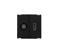 TechBrey Prise TV Mâle + HDMI Modern Noir Noir G