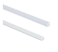 LEDKIA LIGHTING Profilé Aluminium Angle Capot Circulaire 2 m pour Rubans LED jusqu'à 5 mm Blanc 2 m Semi-transparent