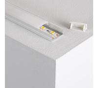 LEDKIA LIGHTING Profilé Aluminium En Saillie 2 m pour Rubans LED jusqu'à 20 mm Capot translucide