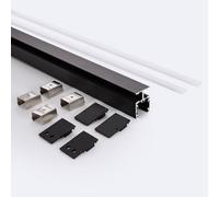 LEDKIA LIGHTING Profilé Aluminium En Saillie Double Moulure 2 m Noir pour Rubans LED jusqu'à 10 mm 2 m