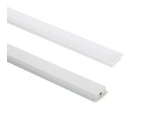 LEDKIA LIGHTING Profilé Aluminium Encastré pour Rubans LED jusqu'à 18 mm Aluminium 2 m Blanc translucide