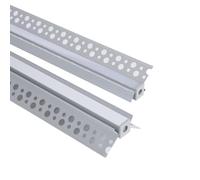 LEDKIA LIGHTING Profilé Aluminium Intégration Plâtre/Placo Angle Intérieur Rubans LED jusqu'à 9 mm Aluminium 2 m Blanc translucide