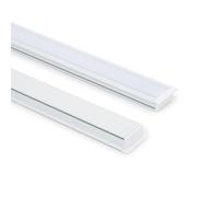 LEDKIA LIGHTING Profilé Aluminium Sol pour Rubans LED jusqu'à 12 mm Blanc 2 m Blanc translucide