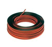 LEDKIA LIGHTING Rouleau 100m Câble Électrique Plat 2x0.5mm² pour Ruban LED Monochrome Noir