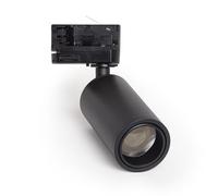 LEDKIA LIGHTING Spot à Douille sur Rail Triphasé Ágata Multiangle 10-50º pour Ampoule GU10 Noir GU10