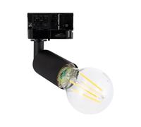 LEDKIA LIGHTING - Spot à Douille sur Rail Triphasé | Ampoule E27 Orientable | Aluminium Durable | Pour Espaces Commerciaux et Intérieurs | IP20, Noir