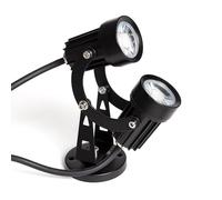 LEDKIA LIGHTING Spot Extérieur LED Double 6W en Saillie Aluminium 14cm Hevlot Noir