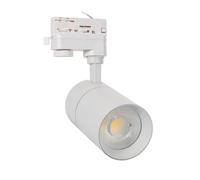 LEDKIA LIGHTING - Spot LED sur Rail Triphasé | 30W Dimmable | Éclairage Sans Scintillement | Faisceau Lumineux 3000 lm | Orientable à 360° | Blanc Chaud 3000K, Aluminium