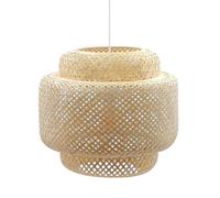 LEDKIA LIGHTING - Suspension Bambou Nagua | Design Boho-Chic Unique | Compatible Ampoules LED E27 | Idéale pour Intérieur | IP20 | 310mm x 420mm, Naturel, Bambou