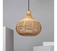 LEDKIA LIGHTING Suspension Bambou Yantai Naturel | Design Boho-Chic | Compatible Ampoule LED E27 | Rotin Naturel | Pour Intérieur: Maison, Bureau, Restaurant