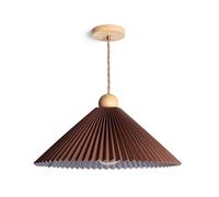 LEDKIA LIGHTING - Suspension Bois et PC Luanda | Compatible Ampoules E27 | Design Naturel Origami | Installation Intérieure, 1720 mm x 470 mm, Brun