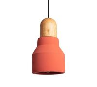 LEDKIA LIGHTING - Suspension en Bois et Béton | Design Unique | Compatible Ampoules E27 | Câble Réglable | Idéal pour Intérieur IP20 | Usage Polyvalent, Terre Cuite, Bois, Béton