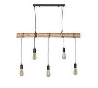 LEDKIA LIGHTING Suspension Métal et Bois Yagis Noir