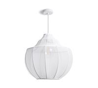 LEDKIA LIGHTING Suspension Métal et Tissu Ayla Blanc