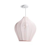 LEDKIA LIGHTING - Suspension Métal et Tissu Yara | Éclairage 60W | Design Bohème | Pour Chambres, Salons, Hôtels | Ampoule E27 Non Incluse, Rose Pastel, Métal, Tissu