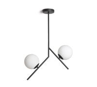 LEDKIA LIGHTING Suspension Métal et Verre Balts Noir E27