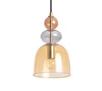 LEDKIA LIGHTING Suspension Métal et Verre Baudelaire Ambre