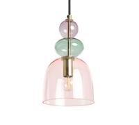 LEDKIA LIGHTING Suspension Baudelaire – Métal & Verre, Vintage, Compatible E14, Câble réglable, Rose