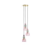 LEDKIA LIGHTING Suspension Métal et Verre Tri Baudelaire Rose