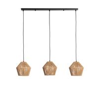 LEDKIA LIGHTING Suspension Papier Tressé Kirito 3 Spots Naturel