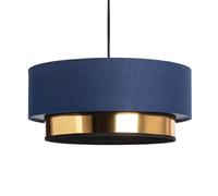 LEDKIA LIGHTING - Suspension Textile Friedrich | Design Élégant | Ampoule E27 Compatible | Installation Intérieure | Résistant et Facile à Entretenir | Éclairage Personnalisable, Bleu Marine, Tissu