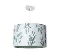 LEDKIA LIGHTING - Suspension Textile Verdy | Abat-jour Tissu Renforcé | Compatible Ampoule E27 (non incluse) | Styles Variés: Enfants, Méditerranéen | Ø35 cm x 152 cm, Blanc