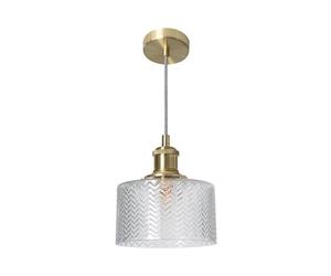 LEDKIA LIGHTING - Suspension Verre Matisse | Design Classique et Élégant | Ampoule E27 Non Incluse | Pour Salle à Manger, Salon, Cuisine | 1520 mm x Ø170 mm, Doré, Métal