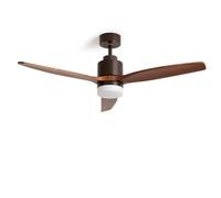 LEDKIA LIGHTING Ventilateur de Plafond avec Éclairage Silencieux DC Forest EVO Bois foncé Télécommande Grand (plus de 20 m²) 132 cm Brun