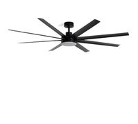 LEDKIA LIGHTING Ventilateur de Plafond avec Éclairage Silencieux DC Hidra XXL Noir Télécommande Grand (plus de 20 m²) 165 cm Noir