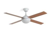 LEDKIA LIGHTING Ventilateur de Plafond avec Éclairage Silencieux DC Pales en Bois Navy Evo Bois Télécommande Grand (plus de 20 m²) 132 cm Blanc