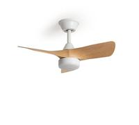 LEDKIA LIGHTING Ventilateur de Plafond avec Éclairage Silencieux DC Ventos Bois Télécommande Petit (jusqu'à 10 m²) 76 cm Blanc
