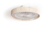 LEDKIA LIGHTING Ventilateur de Plafond avec Lumière Silencieux Algodón Alma Transparent Télécommande Petit (jusqu'à 10 m²) 50 cm Beige
