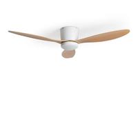 LEDKIA LIGHTING Ventilateur de Plafond Silencieux avec Éclairage DC Weimar pour Extérieur Bois Télécommande Grand (plus de 20 m²) 132 cm Blanc