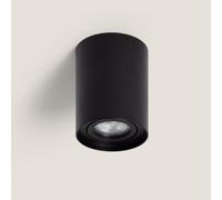LEDKIA Plafonnier Aluminium Quartz Noir Noir | Compatible Ampoules GU10 220-240V | Durable et Résistant | Pour Intérieur et Extérieur Couverts | Ø80 mm