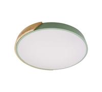 TechBrey Plafonnier LED Rond Bois et Aluminium 24W CCT Sélectionnable Semi-Dari Ø418 mm Vert Céladon Vert Céladon G
