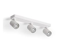 LEDKIA Plafonnier Orientable Aluminium 3 Spots Blanc Cora Blanc