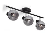 LEDKIA Plafonnier Orientable Métal et Verre 3 Spots Romsy Gris
