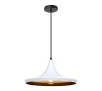 LEDKIA Suspension Aluminium Presley Blanc | Design Japonais Kasa | Aluminium Légère et Résistante | Câble Réglable | Compatible Ampoule E27 Non Incluse