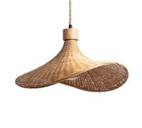 LEDKIA Suspension Bambou Kathu Sienet Naturel | Design unique et élégant | Compatible ampoule E27 220-240V | Câble réglable | Usage varié: maison, commerce