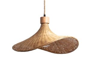LEDKIA Suspension Bambou Kathu Sienet Naturel | Design unique et élégant | Compatible ampoule E27 220-240V | Câble réglable | Usage varié: maison, commerce