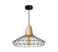 LEDKIA Suspension Métal et Bois Keler Noir