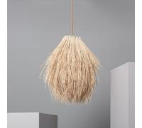 LEDKIA Suspension Rotin Kathu Manyoya Naturel | Design élégant | Compatible ampoules E27 (non incluses) | Câble réglable