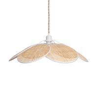 LEDKIA Suspension Rotin Naturel tressé | Design Floral Pétales | Éclairage Ambiance Modulable | Pour Chambres, Salons, Réceptions