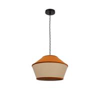 LEDKIA Suspension Velours Trompa Orange | Design élégant et unique | Compatible ampoules LED E27 | Câble réglable | Usage intérieur varié, Moutarde