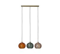 LEDKIA Suspension Verre Big Klimt Multicolore | Design Classique et Élégant | Compatible Ampoules LED E27 | Finition Métal Doré et Verre | Pour Intérieur