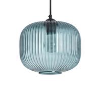LEDKIA LIGHTING Suspension Verre Modra Bleu | Abat-jour en Verre Bleu Foncé | Éclairage Personnalisable E27 | Installation Intérieure IP20 | Design Élégant pour Maison
