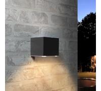LedKoning Lampe solaire - Downlight - Lampe blanc chaud avec 2700K - Détecteur de crépuscule, résistant aux intempéries - Pour le jardin, le garage de patio, la porte d'entrée - Modèle droit