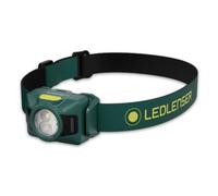 Ledlenser HF4, Lampe frontale LED, 450 lm, Portée 110m, IP67, Piles AAA | Deux sources d'alimentation, 40h d'autonomie, Lumière rouge, 102g, Couleur vert, Pour le camping, la randonnée, le travail